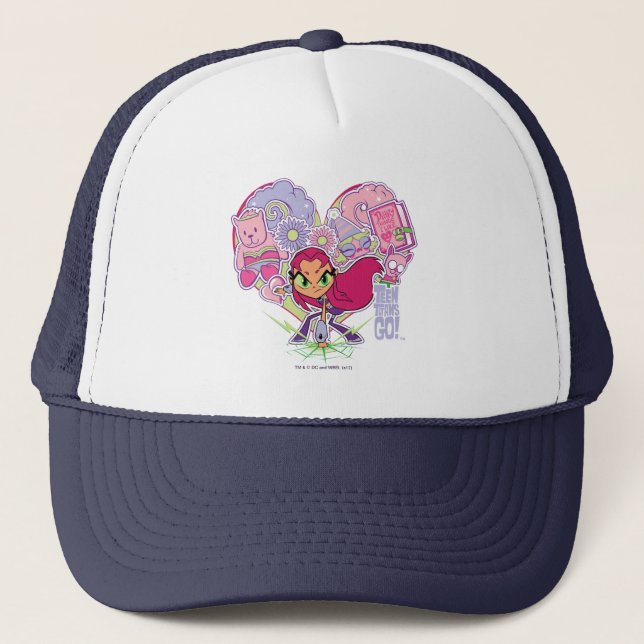 Teen Titans Go! | Starfire's Heart Punch Graphic Trucker Hat (Front)