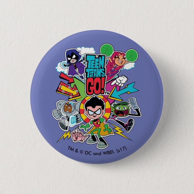 Teen Titans Go! | Team Arrow Graphic Pinback Button (Front)