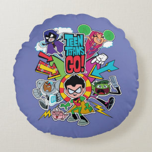 Teen Titans Go! Team Arrow Graphic Round Pillow