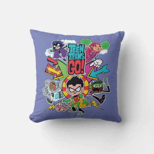 Teen Titans Go  Team Arrow Graphic Throw Pillow