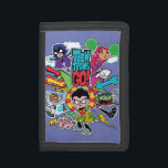 Teen Titans Go! | Team Arrow Graphic Trifold Wallet<br><div class="desc">The Teen Titans rush off to save the day in this fast-paced, arrow themed graphic. Raven, Starfire, Cyborg, Robin, and Beast Boy are rushing forward around the Teen Titans Go! logo, with Silkie too! Get your Teen Titans Go! team graphic on a shirt, tote bag, or any of your favorite...</div>