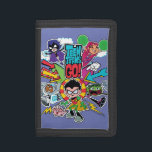 Teen Titans Go! | Team Arrow Graphic Trifold Wallet<br><div class="desc">The Teen Titans rush off to save the day in this fast-paced, arrow themed graphic. Raven, Starfire, Cyborg, Robin, and Beast Boy are rushing forward around the Teen Titans Go! logo, with Silkie too! Get your Teen Titans Go! team graphic on a shirt, tote bag, or any of your favorite...</div>