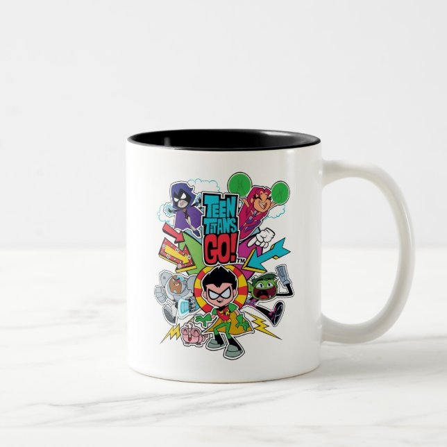 Teen Titans Go! | Team Arrow Graphic Two-Tone Coffee Mug (Right)