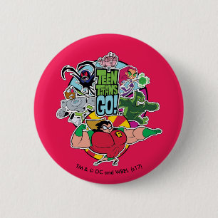Teen Titans Go! Team Group Graphic Button