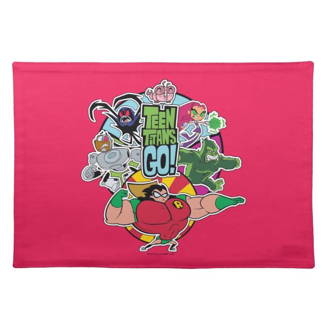 Teen Titans Go! | Team Group Graphic Cloth Placemat (Front)