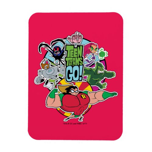 Teen Titans Go  Team Group Graphic Magnet