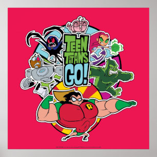 Teen Titans Go! Team Group Graphic Poster