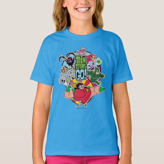 Teen Titans Go! | Team Group Graphic T-Shirt (Front)