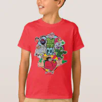 Teen Titans Go Group Sitting Custom T-Shirt Personalize Birthday Tshirt  Robin