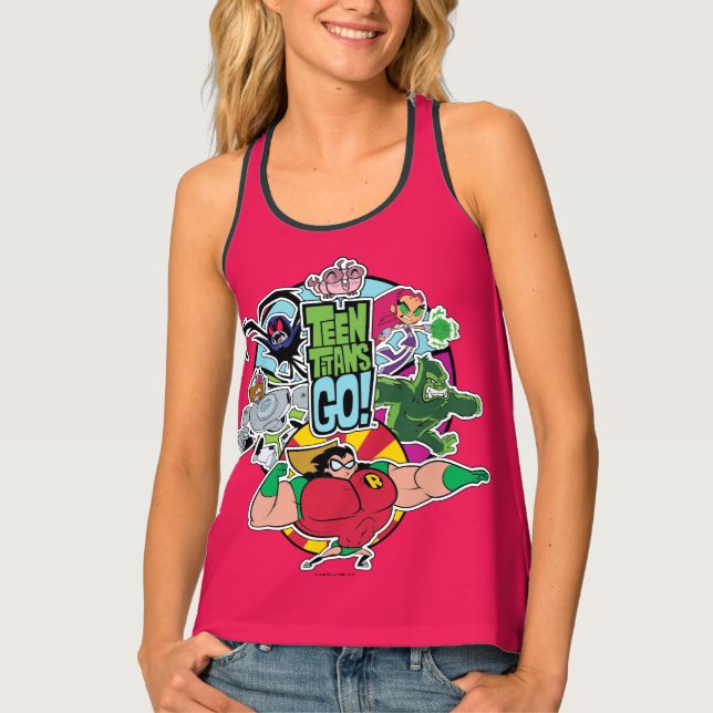 Teen Titans Go! | Team Group Graphic Tank Top (Front)