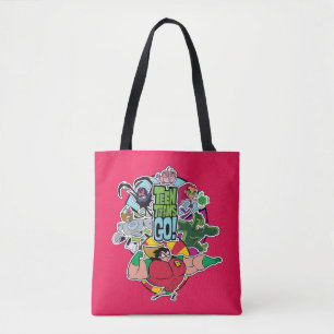 Teen Titans Go! Team Group Graphic Tote Bag