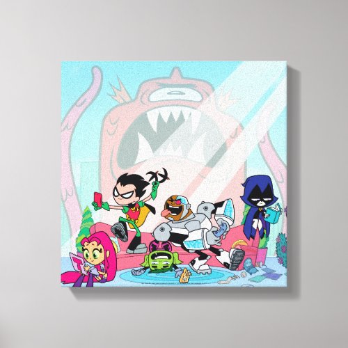 Teen Titans Go  Tentacled Monster Approaches Canvas Print