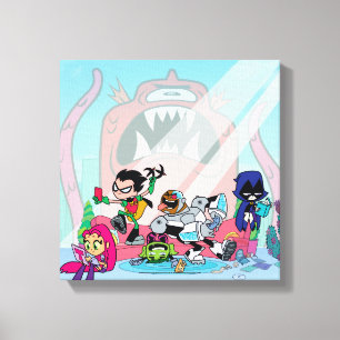 Teen Titans Go!   Tentacled Monster Approaches Canvas Print