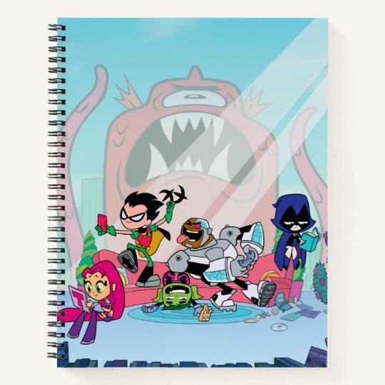 Teen Titans Go Tentacled Monster Approaches Notebook Zazzle Com