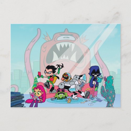 Teen Titans Go  Tentacled Monster Approaches Postcard