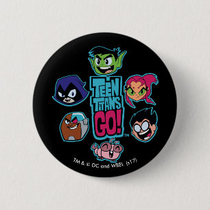 Teen Titans Go! Titans Head Pattern Button