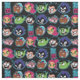 Teen Titans Go!   Titans Head Pattern Fabric