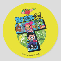 Teen Titans Go! | Titans Tower Collage Classic Round Sticker