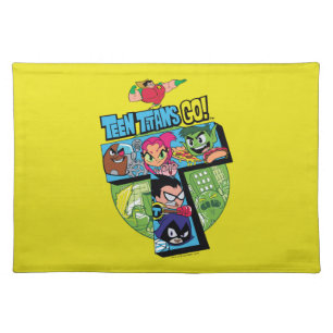 Teen Titans Go! Titans Tower Collage Cloth Placemat