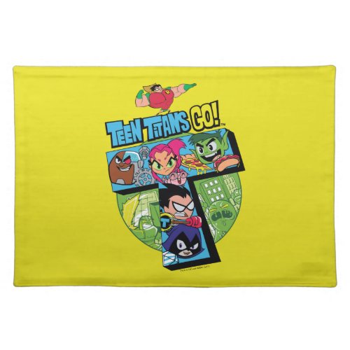 Teen Titans Go  Titans Tower Collage Cloth Placemat