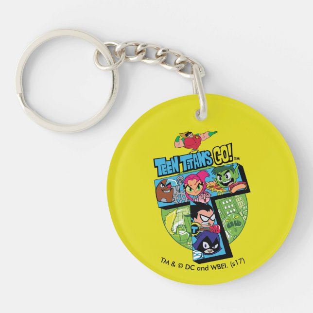 Teen Titans Go! | Titans Tower Collage Keychain (Front)
