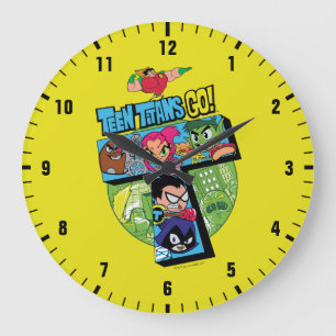 Teen Titans Go! Titans Tower Collage Large Clock