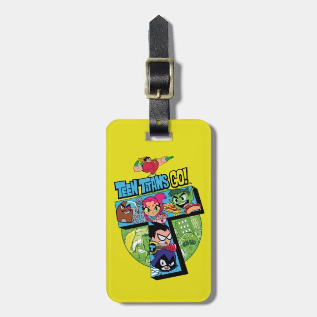 Teen Titans Go! | Titans Tower Collage Luggage Tag (Front Vertical)