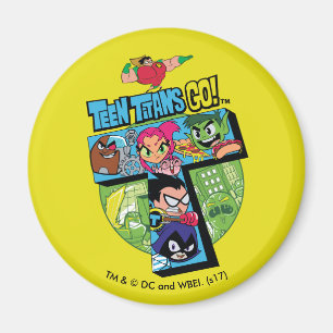 Teen Titans Go! Titans Tower Collage Magnet