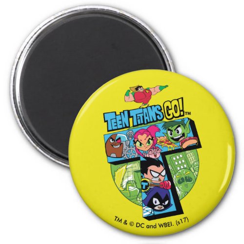 Teen Titans Go  Titans Tower Collage Magnet