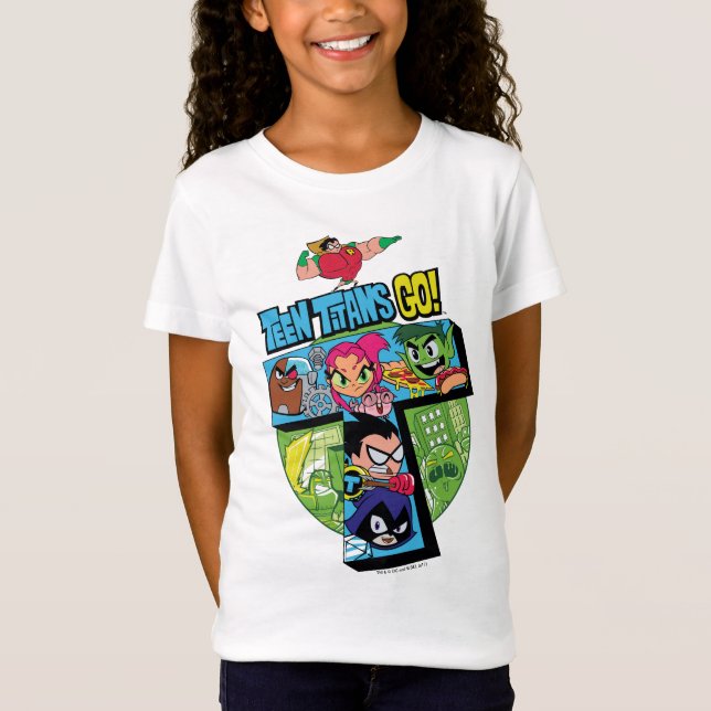 Teen Titans Go! | Titans Tower Collage T-Shirt (Front)