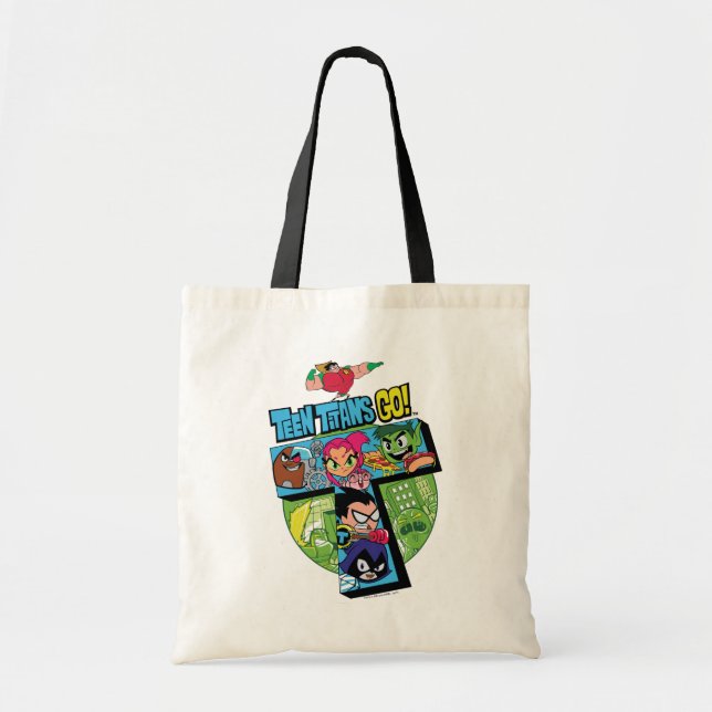 Teen Titans Go! | Titans Tower Collage Tote Bag (Front)
