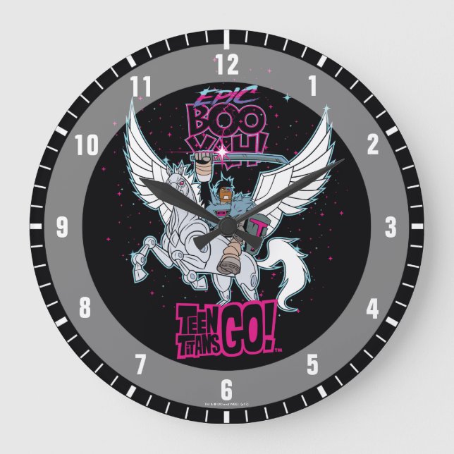 Teen Titans Go! | Warrior Cyborg Riding Pegasus Large Clock (Front)