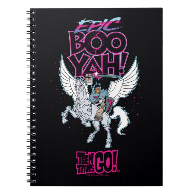 Teen Titans Go! | Warrior Cyborg Riding Pegasus Notebook (Front)