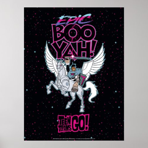 Teen Titans Go  Warrior Cyborg Riding Pegasus Poster
