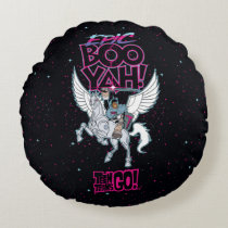 Teen Titans Go! | Warrior Cyborg Riding Pegasus Round Pillow
