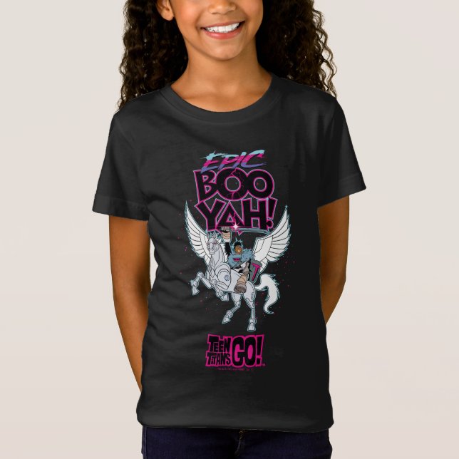 Teen Titans Go! | Warrior Cyborg Riding Pegasus T-Shirt (Front)