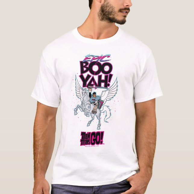 Teen Titans Go! | Warrior Cyborg Riding Pegasus T-Shirt (Front)