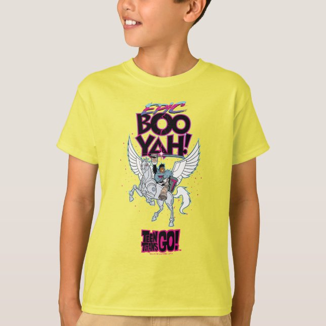 Teen Titans Go! | Warrior Cyborg Riding Pegasus T-Shirt (Front)