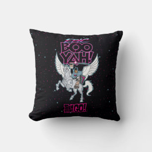 Teen Titans Go!   Warrior Cyborg Riding Pegasus Throw Pillow