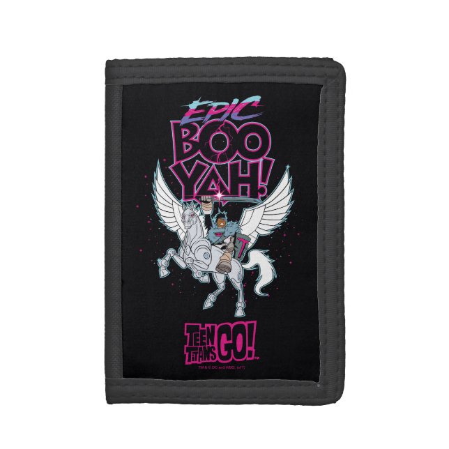 Teen Titans Go! | Warrior Cyborg Riding Pegasus Trifold Wallet (Front Vertical)