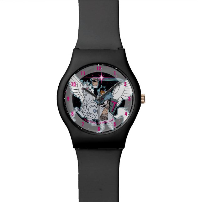 Teen Titans Go! | Warrior Cyborg Riding Pegasus Wrist Watch (Close Up)