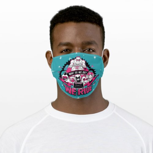 Teen Titans Go  We Ride Retro Moto Graphic Adult Cloth Face Mask