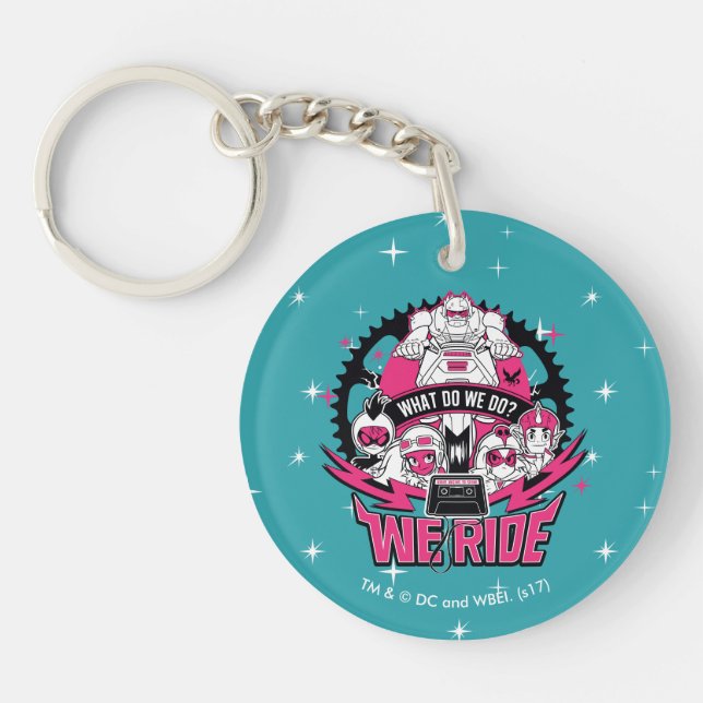 Teen Titans Go! | "We Ride" Retro Moto Graphic Keychain (Front)