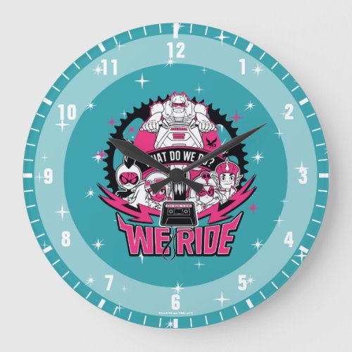 Teen Titans Go  We Ride Retro Moto Graphic Large Clock