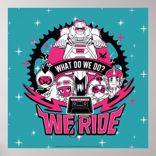 Teen Titans Go  We Ride Retro Moto Graphic Poster