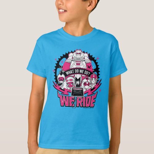 Teen Titans Go  We Ride Retro Moto Graphic T_Shirt