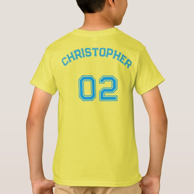 Teen Toddler Boy Girl Sports Name Jersey Number T-Shirt (Back)