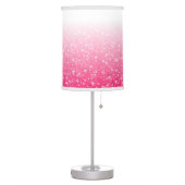 Teen Tween Girls Sparkly Pink Glitter Ombre Table Lamp (Left)