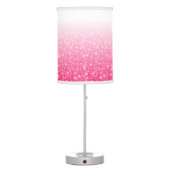 Teen Tween Girls Sparkly Pink Glitter Ombre Table Lamp (Back)