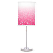 Teen Tween Girls Sparkly Pink Glitter Ombre Table Lamp (Front)